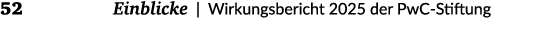 52 Einblicke | Wirkungsbericht 2025 der PwC Stiftung 