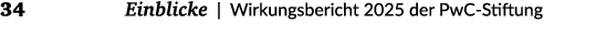 34 Einblicke | Wirkungsbericht 2025 der PwC Stiftung 
