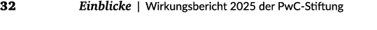 32 Einblicke | Wirkungsbericht 2025 der PwC Stiftung 