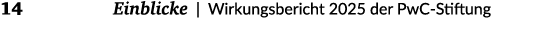 14 Einblicke | Wirkungsbericht 2025 der PwC Stiftung 