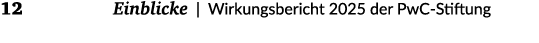 12 Einblicke | Wirkungsbericht 2025 der PwC Stiftung 