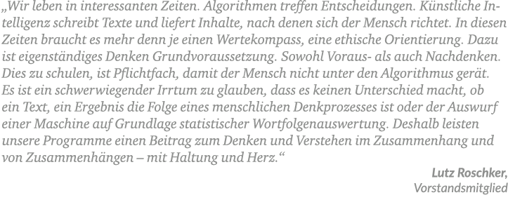 „Wir leben in interessanten Zeiten. Algorithmen treffen Entscheidungen. K nstliche Intelligenz schreibt Texte und lie...